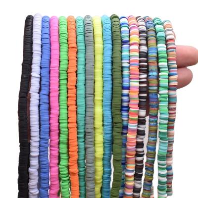 China DIY Jewelry Accessories Polymer Clay Beads Chip Disk Loose Spacer Flat Round Bead For Jewelry Making Colorful Clay Beads for sale