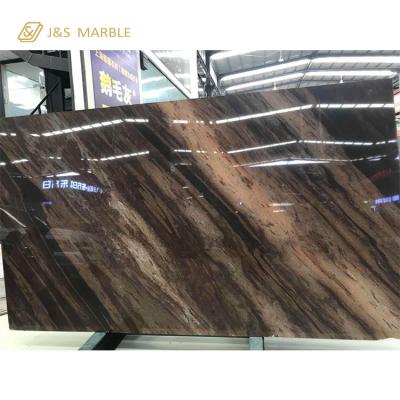 China Good quality decoration or furnishing chocolate brown marble tile for table or coffee table or living dining table for sale