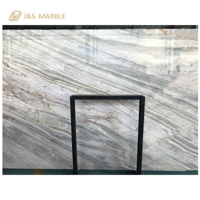 China Chinese factory own quarry polished series Yinxun Palissandro classico white bluette marble slab prices 2400up X 1400up for sale