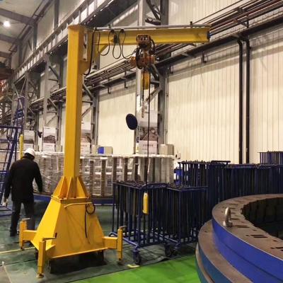 China Movable Mobile Jib Crane 360 Degree Slewing Arm Floor Crane for sale