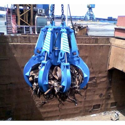 China Orange Hydraulic Rotating Grab Peel Grapple Hydraulic Grab For Crane en venta