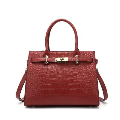 China Wholesale Summer Fashion Luxury Leather Handbag Printing Crocodile Shoulder Bag Made Tote Bag For Ladies for sale