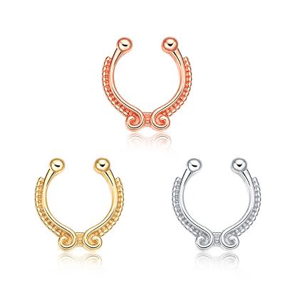 China Punk Fashionable Stainless Steel Body Jewelry Fake Cuffs Sniff Ring Jewelry Multicolor U Shape Nose Puncture Rings for sale