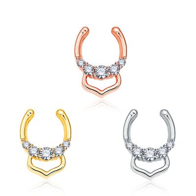 China Non - Allergenic Hot Magnetic Body Cuff Nose Rings Zircon Magnet Style Piercing Jewelry for sale