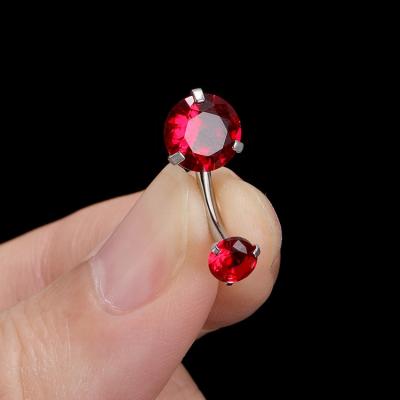 China Non - Piercing Navel Belly Button Ring Jewelry Wholesale Zircon Colored Allergenic Non-allergic Surgical Steel Belly Button for sale