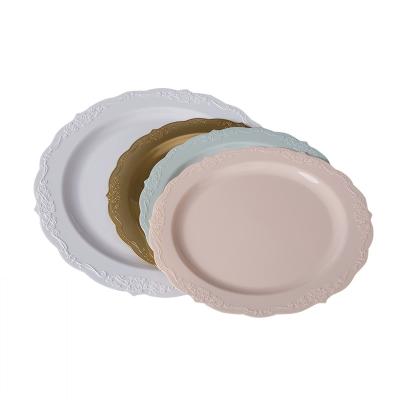 China Hot Selling Disposable Plastic PS Disposable Plate For Wedding 50 10.25