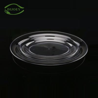 China Factory Wholesale Disposable Clear Transparent Plastic Food Round PS Disposable Serving Tray for sale