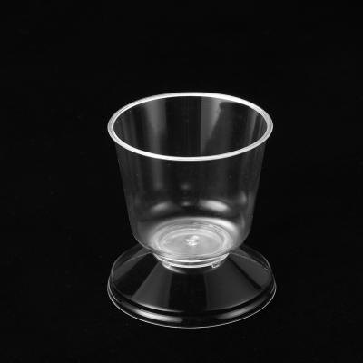 China Hot Sale 5oz Dessert Clear Transparent Disposable Plastic PS Dessert Cup With Lid for sale