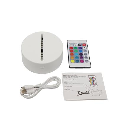 China Modern Wholesale 16 Colors Changing ABS RGB LED Plastic Base With Remote Control For 3D Night Light for sale