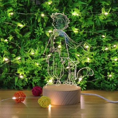 China Newest Modern Wooden Led Decoration Lamp With Clear Acrylic 3D Illusion Night Light for sale