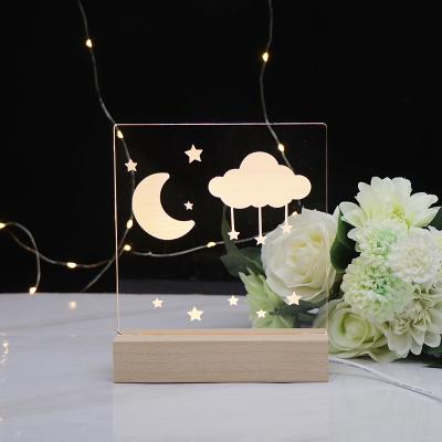 China LED Lights 2021 Modern Style New Moon Acrylic Decorative Led Night Light for sale