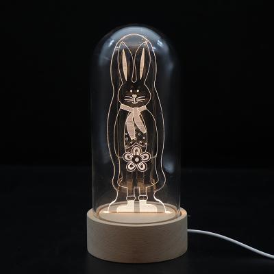 China Novelty and Birthday Gift Modern Decorative Glass Cover Table Lamp Christmas Night Light for sale