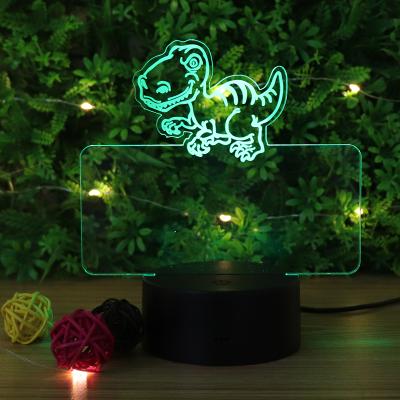 China Modern Wholesale Black LED Base Color Changing Night Light 3D Acrylic Table Lamp For Kids for sale