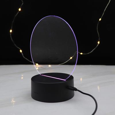 China Customized Modern ABS Acrylic Table Lamp RGB Night Light Low Circle Acrylic White Acrylic Table Lamp For DIY for sale