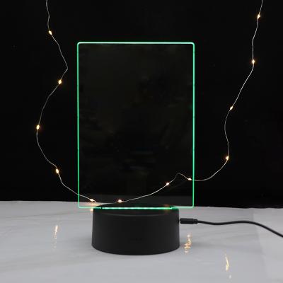 China Modern Popular RGB Night Light With Base Rectangle White Acrylic ABS Table Lamp For DIY for sale