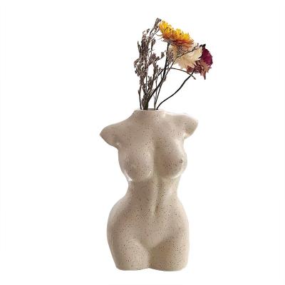 China Europe Amazon Flower Vase Hot Sale Resin Dried Statue Mold Figurine Decoration Human Body Home Vase for sale