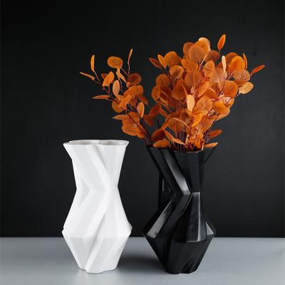 China White Sculpture Flower Statue Europe Modern Design Black Resin Decor Flower Vases And Table Home Decorations for sale