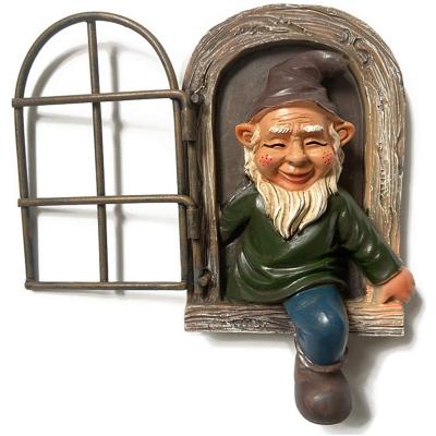 China 2021 Europe Hot Selling Amazon Resin Dwarf Gnome Figurine Decorative Hanging Sculpture Garden Statue Decor for sale