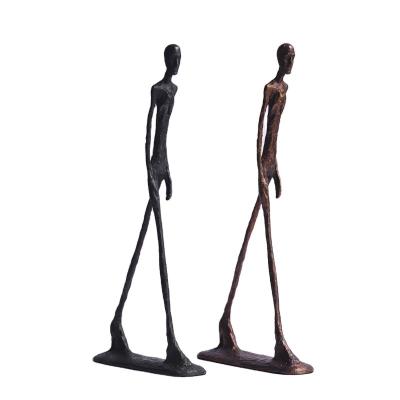 China Abstract Europe Opens Giacometti Man Sculpture Statue Bronze Home Decoration Figurine Walking Human Modern Art for sale