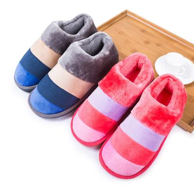 China CUSHIONING 2022 Winter Bedroom Cotton Indoor Home Slippers for Men and Women Thick-soled Non-slip Hairy Fluffy Slippers for sale