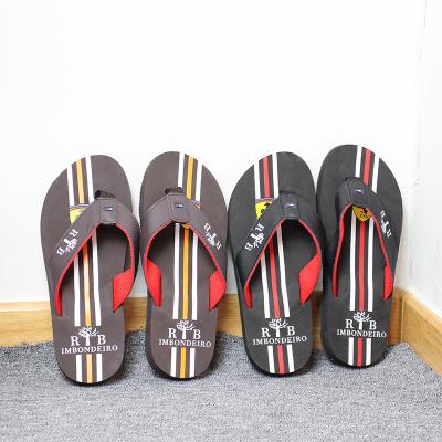 China Custom Summer Casual Men Anti Slip Slippers Fashion Trend Durable Flip Flops Slippers Printed Simple Decoration Slippers for sale