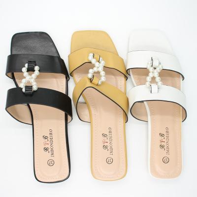 China Fashion trend 2022 summer comfort women's size custom logo heel flat slippers by outdoor casual sandals for sale