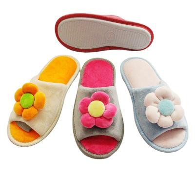 China Fashion Trend Soft Open Toe Winter Women Cotton Canvas Slippers for sale