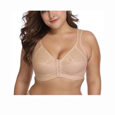 China Comfy Underwire Bra With Big Front Buckle Lace Underwear Fancy Bra for sale