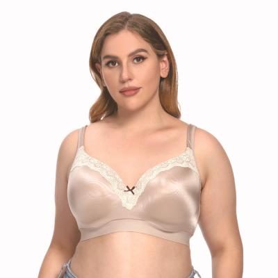 China 2021 New Plus-size Anti-UV Women's Full Coverage CDEFGHI Cup Lace Smooth Comfortable Breathable Underwear for sale