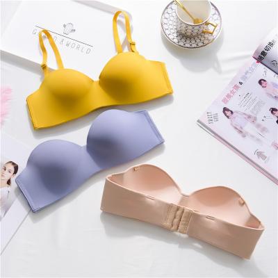 China Non-brand new 2021 women's anti-UV fashion underwire bra fashion smooth non-slip strapless underwear thin collection for sale