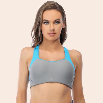 China 2021 breathable European and American women's boutique integrated shockproof traceless sports fitness running vest sports bra for sale