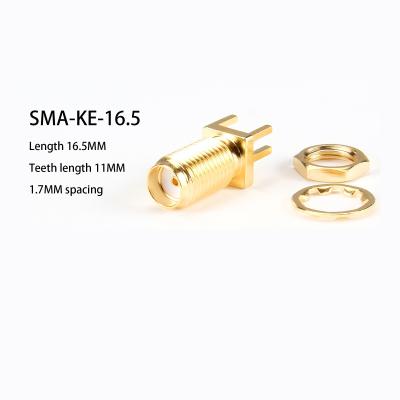 中国 SMA-KE-16.5 金属付女性コネクタ 直線用PCBマウント用WiFiアンテナコネクタ 販売のため