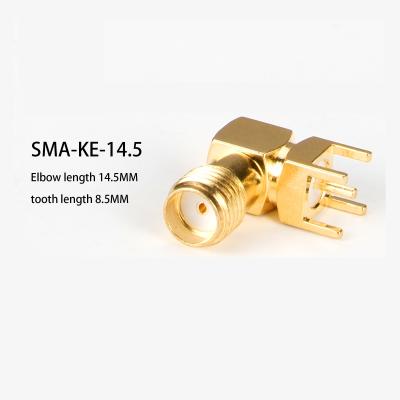 中国 SMA-KE-14.5 ゴールドプラテッド 女性コネクタ 直線用PCBマウント用WiFiアンテナコネクタ 販売のため