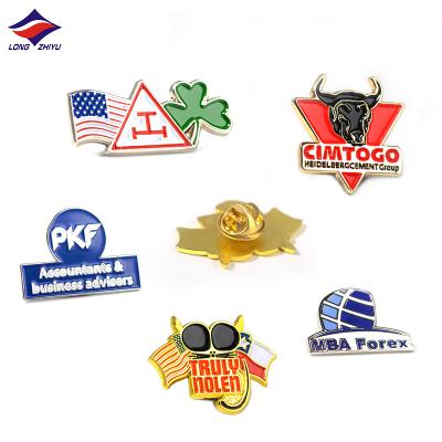 China USA Longzhiyu Metal Enamel Pins Badge Lapel Pin Support Custom Logo Metal Uniform Badges For Decoration for sale