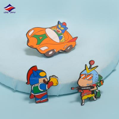 China Europe Manufacturer Longzhiyu 15years Customized Hard Enamel Pins Cartoon Metal Lapel Pin Badges Brooches Wholesale for sale