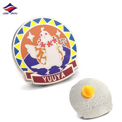 China 3D Longzhiyu funny game pigeon hard enamel pins cute cartoon bird lapel pins badges for decorations for sale