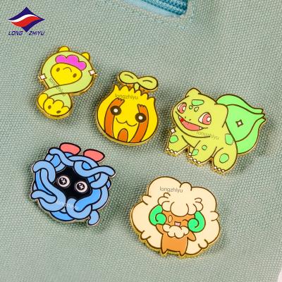 China 3D Longzhiyu 15 Years Manufacturer Cartoon Factory Hard Enamel Pins Pin Badges Custom Made Lapel For Decorations for sale