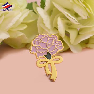 China Europe Longzhiyu 15 Years Factory Manufacturer Soft Enamel Pins Metal Lapel Custom Pins Badges Flower Enamel Badge for sale