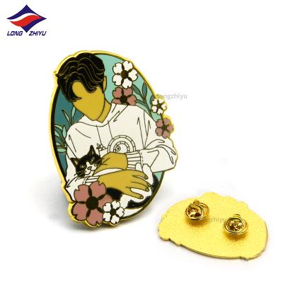 China Europe Longzhiyu 15 years concert gift shop gift bag backpack custom soft enamel decoration pins metal crafts souvenirs for sale