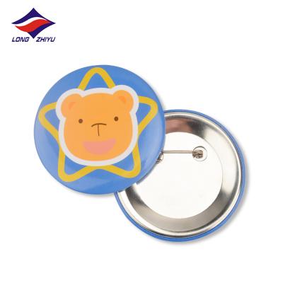 China Professional Promotional Gift Safety Pin Button Badge Free Design Nickel Free Tinplate Badges Longzhiyu 15years China Manufacturer for sale