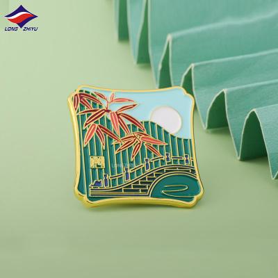 China Europe Longzhiyu 2021 Vintage Hot Sale New Design Delicate Pin Badges Custom Metal Chinese Style Lapel Pins for sale