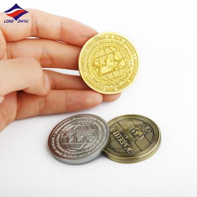 China Europe Longzhiyu 15 Years Old Factory Custom Antique Coin With Logo New Metal Commemorative Coins For Souvenir for sale