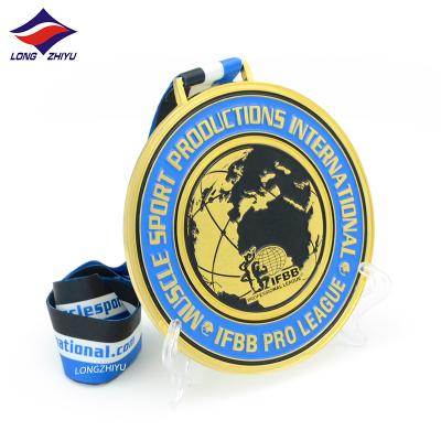 China Europe Longzhiyu 15 Years Factory Metal Custom Medals Enamel Medallion Colorful Soft Bodybuilding Medal for sale