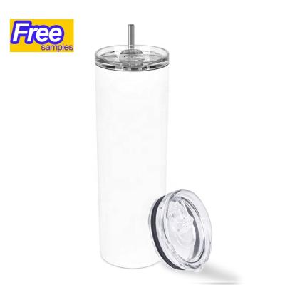 China Sustainable 20 Oz Stainless Steel Vacuum Insulated Straight Lean Tumbler Cups Tumbler With Straw Sublimation Blanks for sale