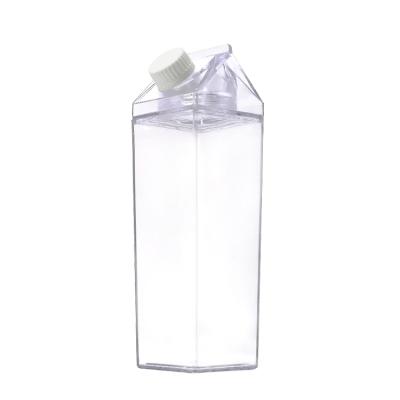 China BPA Milk Carton 500ml Viable Square Free Plastic Bottle Eco Friendly Acrylic Water Bottle 1000ml for sale