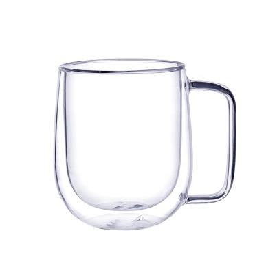 China High Viable Hot Selling Glass Cups Portable Glass Mugs High Borosilicate Tea Cups 12oz Glass Mugs for sale