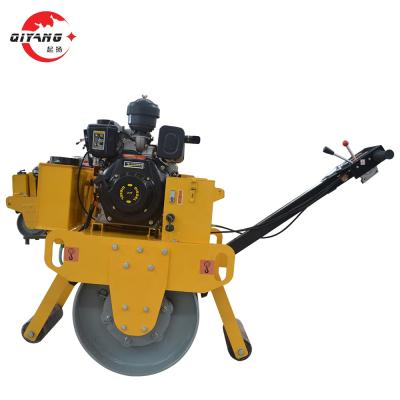 China Building Material Shops 500kg Small Asphalt Single Wheel Handheld Manual Vibrating OEM Portable Lightweight Road Rollers Vibrator for sale