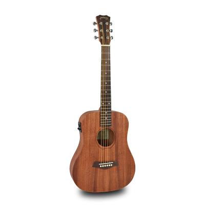 China arched back YAG-34SE 34 inch baby solid top acoustic folk guitar with EQ craft kids girl travel arched back guitar customized for sale