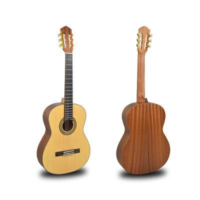 China 39 Inch Solid Top Classical Guitar Top Solid Sapele Back&Sides GUITAR CG-310 OEM Flawless Backed for sale