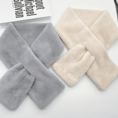 China Lady Scarf Soft Solid Wholesale Warm Faux Fur Winter Faux Fur Winter Thick Fashion Shawl For Girl And Women for sale